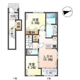 光明寺字山屋敷新築アパート【2階】の間取り
