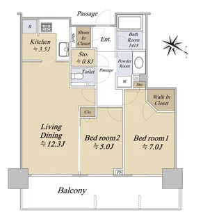 シティタワー神戸三宮【41階】の間取り