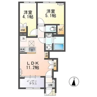 ラ・クラリエール(La Clairiere)【1階】の間取り