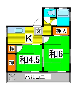 福代ハイツ【3階】の間取り