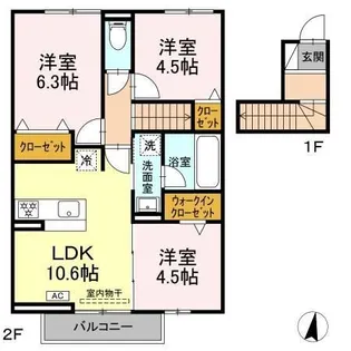 モンシャトー岐南II【2階】の間取り