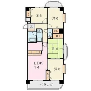 シャロン山之手【5階】の間取り