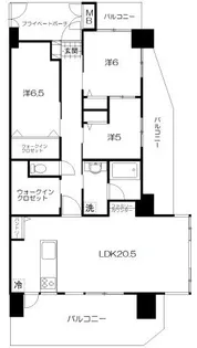 ヴェルディ西条東【9階】の間取り
