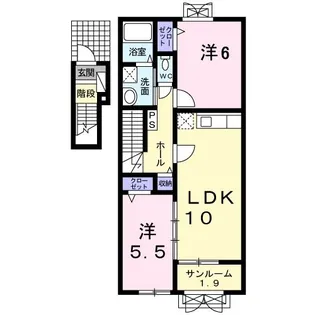 ソレイユベル【2階】の間取り