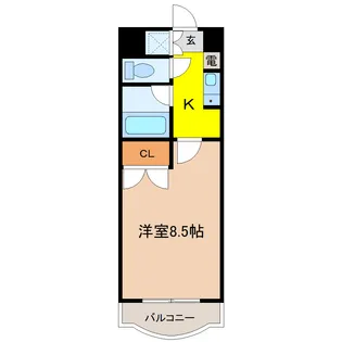 シャンブル向山【4階】の間取り