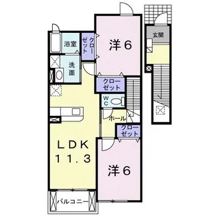 ヌーベルバーグA【2階】の間取り