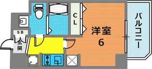 エステムコート神戸ハーバーランド前VIピクシス【6階】の間取り