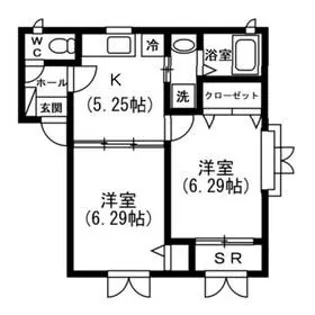 カナディアンヴィレッジ桜【2階】の間取り