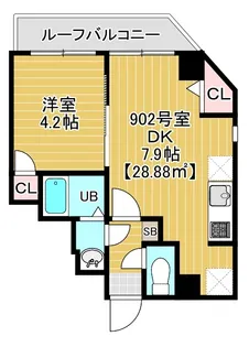 ソラトワーヌ【9階】の間取り