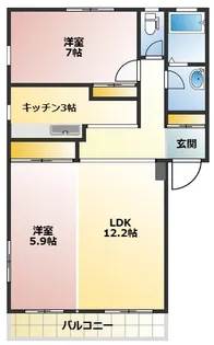 ラクエスタゆめが丘E棟【1階】の間取り