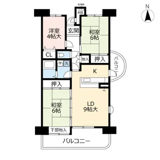 URパークタウン大手町【5階】の間取り