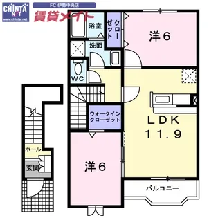 アムール【2階】の間取り