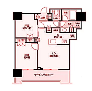 THE YOKOHAMA FRONT TOWER【23階】の間取り