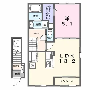 ラポール イースト【2階】の間取り