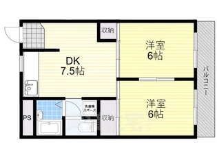 山城クリーンハイツ【2階】の間取り