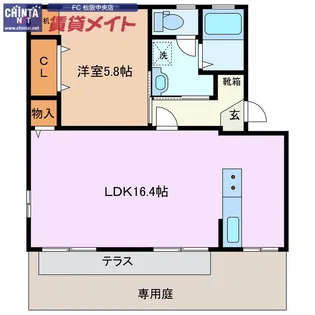 ハミングバード A棟【1階】の間取り