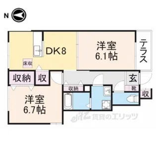 ガルテンヒューゲル2【1階】の間取り