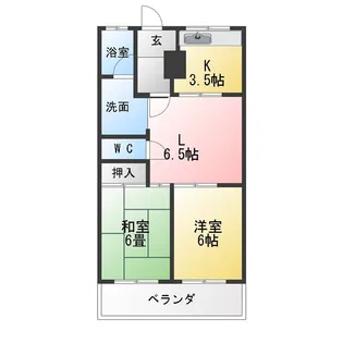 クイーンシティA【1階】の間取り