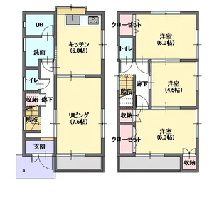 栃木県宇都宮市平松本町【一戸建】の間取り