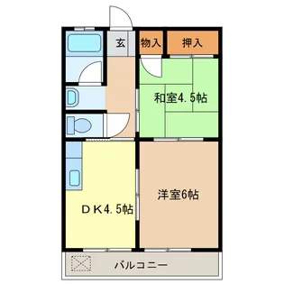 岐阜県岐阜市折立【アパート】の間取り