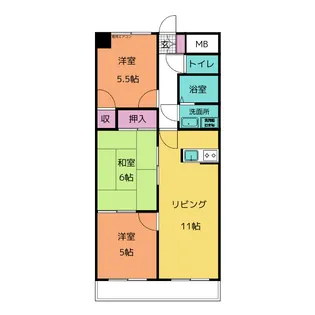 焼山アネックス【3階】の間取り