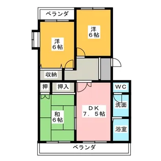 ハイツほのぼの【4階】の間取り