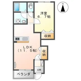 ヴァンベール小楠【1階】の間取り