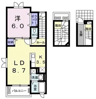 愛媛県四国中央市金生町下分【アパート】の間取り