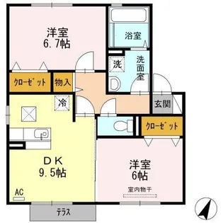 広島県福山市引野町3【アパート】の間取り