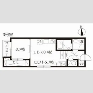 メゾンエトア【1階】の間取り