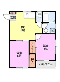 サンハイツ中島B棟【1階】の間取り