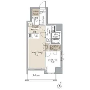 シーズンフラッツ青葉通一番町【2階】の間取り