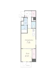 1DKの間取り画像