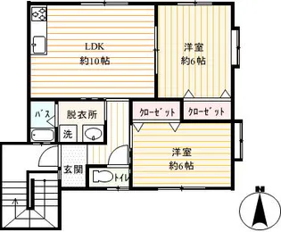 2LDKの間取り画像