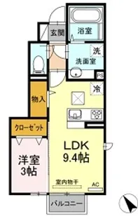 1LDKの間取り画像