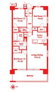 ザ・ケンジントン・レジデンス横濱片倉【3階】の間取り