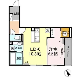 サンハイム己斐中III【1階】の間取り