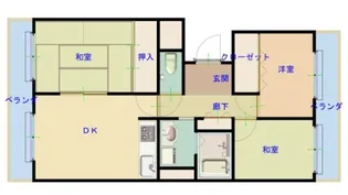 エバーグリーン門真【1階】の間取り