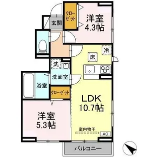 コントレール【1階】の間取り
