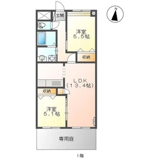熊本県熊本市北区鶴羽田2【アパート】の間取り