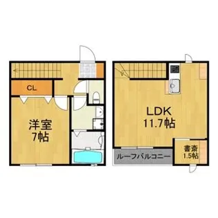 シャン・ド・フルールE【1階】の間取り