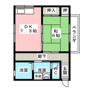 コーポ生駒【2階】の間取り