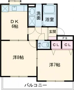 ハラマキハイツG【2階】の間取り