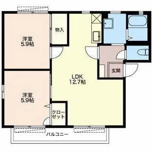 コモンシティ瀬名川B【1階】の間取り