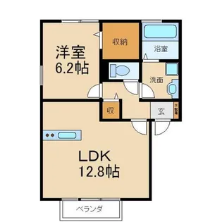 ルミエール東中振A棟【2階】の間取り