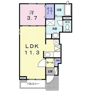 ギャランB【1階】の間取り