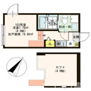 ハーモニーテラス竹ノ塚III【1階】の間取り