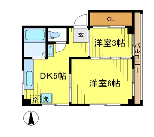東京都新宿区早稲田鶴巻町【マンション】の間取り