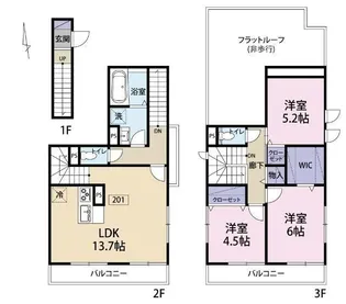 (仮称)世田谷区上野毛3丁目計画の間取り