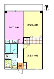 平和台ファミリーマンション【3階】の間取り